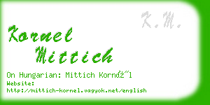 kornel mittich business card